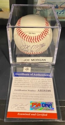 JOE MORGAN / SIGNED ROMLB HOF LOGO BASEBALL HOF 90 PSA COA #AB58590 - Image 1 of 3