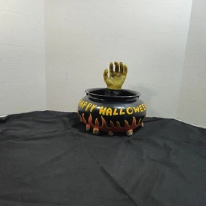 Gemmy Vintage Talking Movin Halloween Candy Bowl Dish Frankenstein Hand Cauldron - Picture 1 of 18