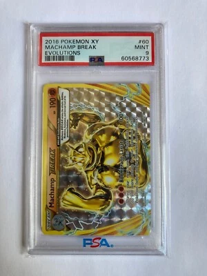 2016 Pokemon XY Evolutions Machamp Break Holo Foil Card 60/108 PSA 9 Mint - Image 1 of 3