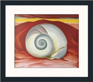 Georgia O'Keeffe Red Hill and White Shell Custom Framed Print - Picture 1 of 2