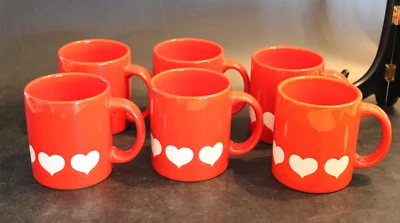 Corazones grandes Waechtersbach 6 tazas 5 3/4" Foto 1 de 4