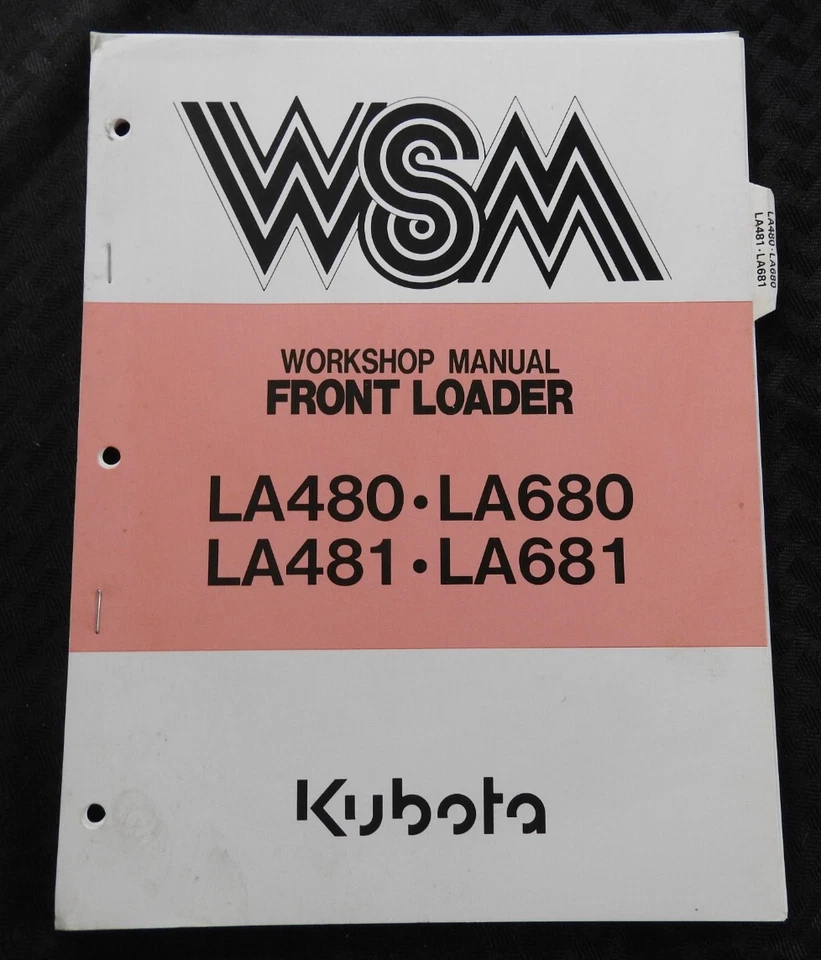 KUBOTA L 2900 3300 3010 4010 3600 4200 TRACTOR LA 480 481 680 681 LOADER MANUAL - Image 1 of 4