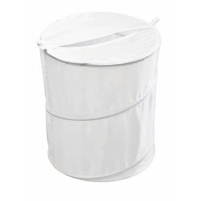 Pop Up Laundry Hamper Home Storage Washing Clothes Hamper Tidy Ice White Color - Image 1 of 3