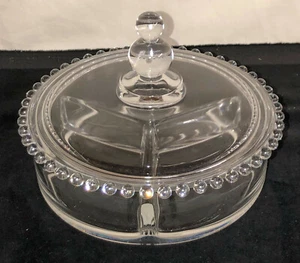 "CAJA DE DULCES IMPERIAL CANDLEWICK CRISTAL 7"" - 3 PARTES/DIVIDIDA CON CUBIERTA*400/110" - Imagen 1 de 3