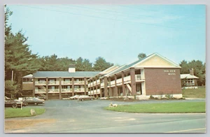 Ogunquit Maine, Meerblick Motel Werbung, Vintage Postkarte - Bild 1 von 2