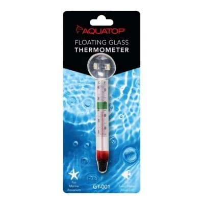 Aquatop Floating Glass Aquarium Thermometer w/ Suction Cup Mount - Image 1 of 2