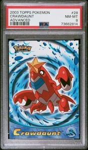 2003 Topps Pokemon Advanced Crawdaunt #28 PSA 8 NM-Mint RARE LOW POP