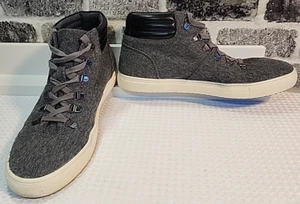 Mens Wool Hiker Shoes Size 10.5M Gray Laces Preppy Walking Work High Top Casual - Picture 1 of 10