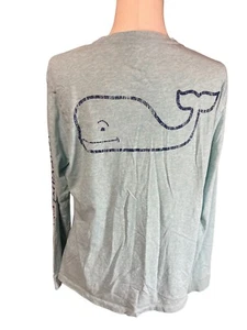 Vineyard Vines Long Sleeve Pocket T-Shirt Sea Green Whale Logo Cotton L Medium - Picture 1 of 8
