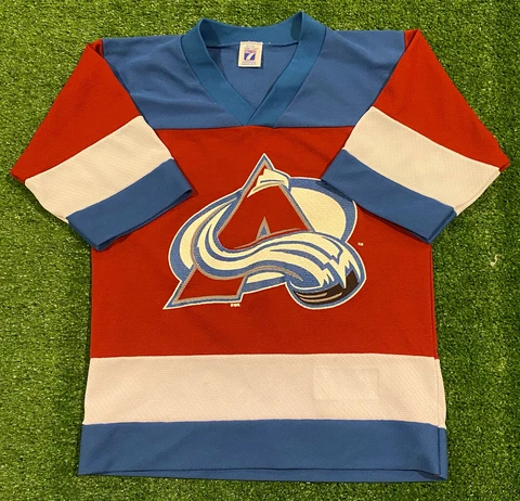 Youth Vintage Logo 7 Colorado Avalanche Sweater jersey Blank size Large Cover