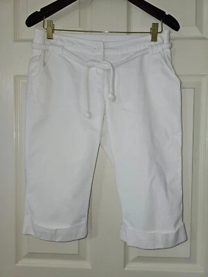 Bermudas Michael Michael Kors blancas cremosas elásticas de algodón con cinturón talla 6P Foto 1 de 4