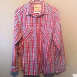 Ruff Hewn Herrenhemd kariert Langarm Größe Large gebraucht, in einwandfreiem Zustand Taschen Schulterklappen - Bild 1 von 4