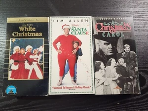 The Santa Clause Movie VHS Tape Tim Allen, Christmas Carol, White Christmas Lot - Picture 1 of 6