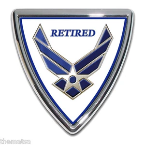 AIR FORCE 3" INCH MILITARY LOGO CHROME AUTO MEDALLION EMBLEM - Picture 1 of 1