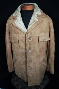 Vintage Men's 1980's McGregor Brown Suede Coat Size Extra large Excellent Cond - Picture 1 of 3
