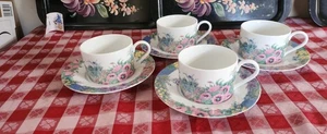 4er SET VINTAGE NIKKO SECRET GARDEN TEETASSE & UNTERTASSE SETS - Bild 1 von 11