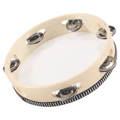 8" Musical Tambourine Tamborine Drum Round Percussion Gift for KTV Party X9O4 - Bild 1 von 4