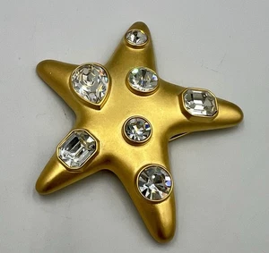 Vintage Kenneth Jay Lane KJL Large Jackie Kennedy Star Brooch 3.5” - Picture 1 of 7