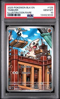 PSA 10 - 2025 POKEMON BLK EN-BLACK BOLT ILLUSTRATION RARE #125 TIMBURR - Image 1 of 3
