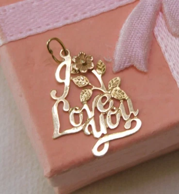 I Love You Colgante Oro 14K Dije 14KT Foto 1 de 4
