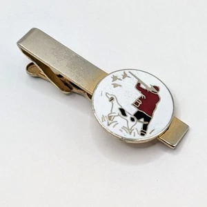 Vintage Gold Tone Swank Tie Clip Bar Cloisonne Duck Hunt Pointer Dog Pin Enamel - Picture 1 of 6