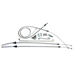 Parking Brake Cable Kit Complete With Intermediate Cable 1972-74 Cuda OE Steel - Picture 1 of 9