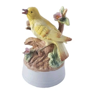 Vintage Gorham Porzellan gelber Vogel/Kanarienvogel Figur Spieluhr Japan funktioniert nicht - Bild 1 von 10