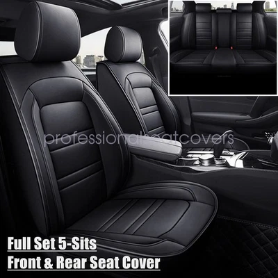 Juego completo envolvente de cuero negro para VOLVO XC90 PU 5 asientos cubierta protectora Foto 1 de 4