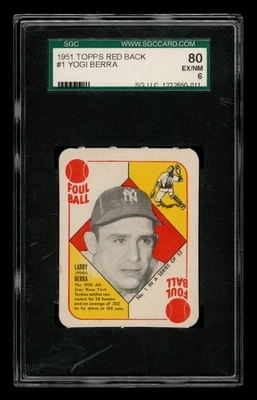 1951 Topps Red Back Set-Break #1 Yogi Berra SGC 6 EX/NM Foto 1 de 3