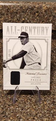 2015 Panini National Treasures Satchel Paige Game-Used Jersey Relic /25 #21 - Image 1 of 4