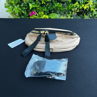 Fitness Hub Large All Around Bag Beige Nylon Crossbody Shoulder Belt Bag NWT $42 - Image 1 of 4