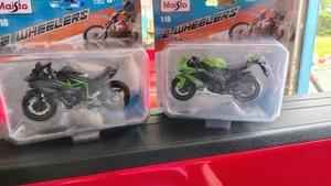 Maisto 2 Wheelers Kawasaki ZX10R NINJA grün 1:18 & H2 Kawasaki - Bild 1 von 10