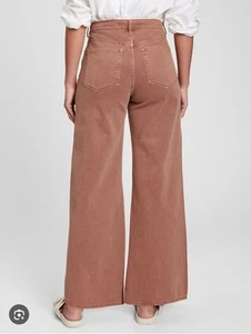 GAP Denim High Rise Wide Leg Jeans Cedar Wood Red Baggy Skater Pants 0/25R NWT - Picture 1 of 8