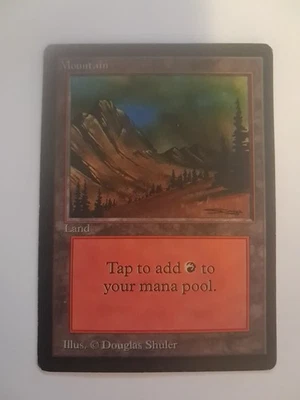 Mountain LP/MP MTG Magic the Gathering Beta Basic Land (C) - Image 1 of 4