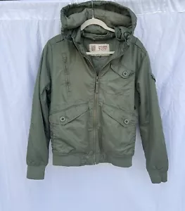 Volcom Scout Jacket Medium Weight Bomber Puffer Coat Army Green Womens Small - Picture 1 of 5