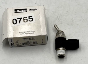 PARKER LEGRIS 7065s6014 Elbow Compact Flow Control 3/8" MNPT X 3/8 Push Tube - Picture 1 of 4
