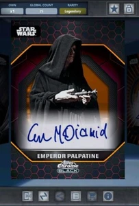 Star Wars Card Trader Digital Legendary Chrome Black Orange Palpatine Sig 25cc - Bild 1 von 2