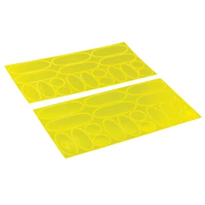 Reflektierende Hi-Viz Sicherheitsaufkleber Fahrradhelm/Fahrradtaschen 36 Aufkleber - gelb - Bild 1 von 2