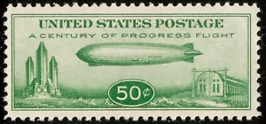 US C18 50c 1933 Baby Zeppelin Airmail stamp, MNH VF-XF, beautiful - Picture 1 of 4