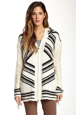 Vintage Havana Navajo Aztec Chunky  Fringe Hoodie Sweater Junior Small - Image 1 of 3