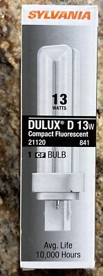 Sylvania Dulux D 13W 21120 CF13DD/841/ECO Compact Fluorescent Bulb - Image 1 of 2