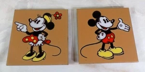 Vintage Disney Mickey & Minnie Mouse Ceramic Tiles 6x6 Inch Decorative Wall Art - Picture 1 of 5