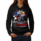 Wellcoda America Customs Womens Hoodie, USA Country Casual Hooded Sweatshirt