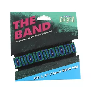 16mm The Band Chisco Stained Glass Blue Green Nylon Sports Wrap Watch Band - Picture 1 of 5