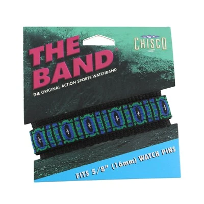Correa de reloj envolvente deportiva de nailon azul verde vitral de 16 mm The Band Chisco Foto 1 de 4