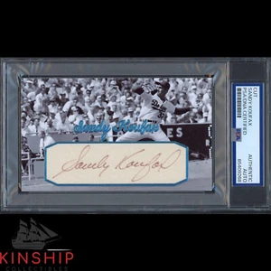 Sandy Koufax signed Cut 3x5 Custom Card PSA DNA Slab Baseball HOF Auto C3754 - Picture 1 of 2