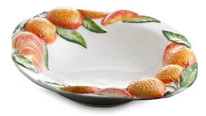 Bassano große Orangen Obstschale Ausgefallene italienische Keramik 42x34 cm - Bild 1 von 2