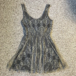 NWT Mimi Chica Womens Lace Dress Size M Gray Black Sleeveless Whimsigoth Fairy - Picture 1 of 7