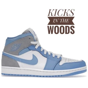 Nike Air Jordan 1 Mid University Blue Grey NEU DX9276-100 hellblau UNC - Bild 1 von 6