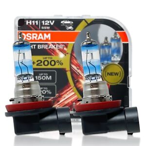 H11  Osram Night Breaker +200% Halogen Headlight Bulbs 64211NB200 | Pack of 2